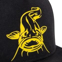 Black Cat Black Flat Peak Cap