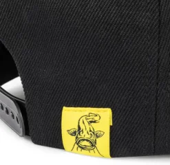 Black Cat Black Flat Peak Cap