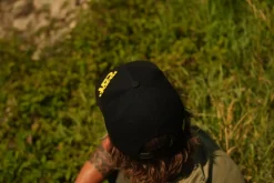 Black Cat Black Flat Peak Cap