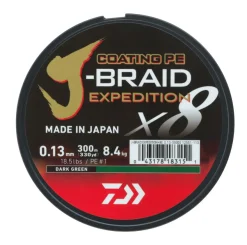Daiwa J-Braid Expedition X8E Gevlochten Lijn Dark Green (300m)