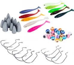 Fish4All Softbait Shad Texas/Carolina Box (50pcs)