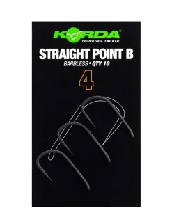 Korda Straight Point Barbless Karperhaken (10 Stuks)