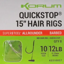Korum Quickstop Barbed Hair Rigs, 8 stuks!