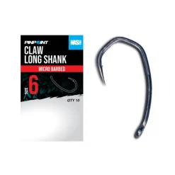 Nash Claw Long Shank Barbless Karperhaken (10pcs)