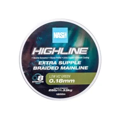 Nash TT Highline Floating Braid Green Gevlochten Lijn (1200m)