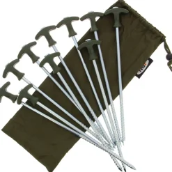 NGT 10 x 12" Bivvy Pegs inclusief Case