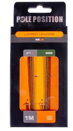 Pole Position Unleaded Looped Karper Leader 100cm (45lb) (2pcs)