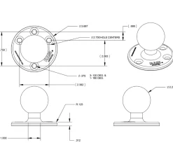 RAM Mount Ram 3.68 Dia. Base With Ball