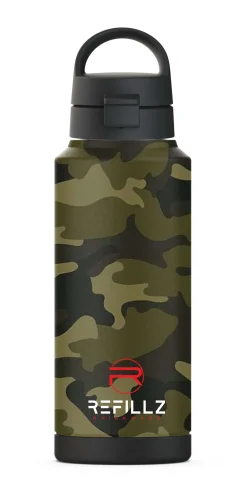 Refillz Camou Bottle Urban Green/Black Drinkfles