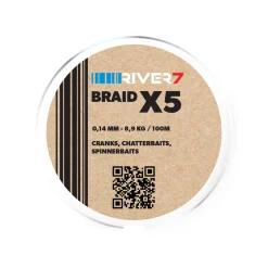River7 R7 5X Pe Braid White Gevlochten Lijn 100m