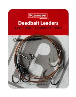Rozemeijer Deadbait Leaders 2x Treble 50cm 30lb (2 Stuks)