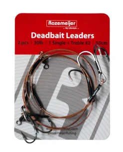 Rozemeijer Deadbait Leaders 1x Single + Treble 50cm 30lb (2 Stuks)