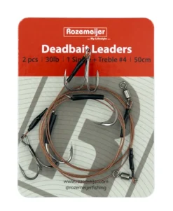 Rozemeijer Deadbait Leaders 1x Single + Treble 50cm 30lb (2 Stuks)
