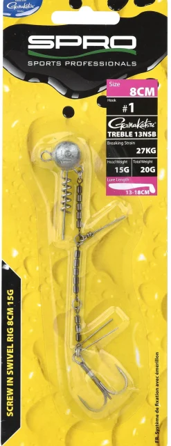 Spro Screw In Swivel Rig 8cm Hooksize 1